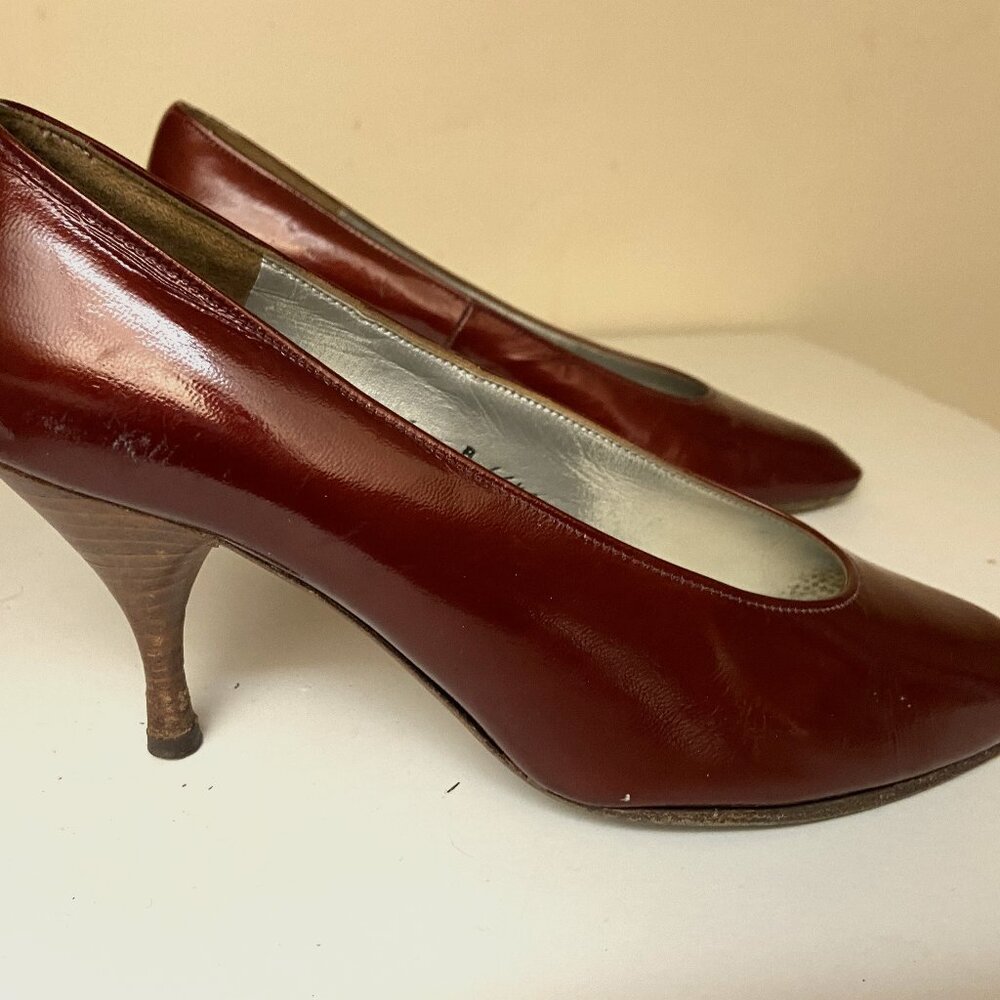 Xavier Danaud Paris, patent leather, Red, heels, size 6, used, 1980's vintage